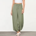 thumbnail image 2 of Women's Solid Color Loose Drawstring Capri Pants - Comfortable for Daily & Casual Occasions, 2 of 8