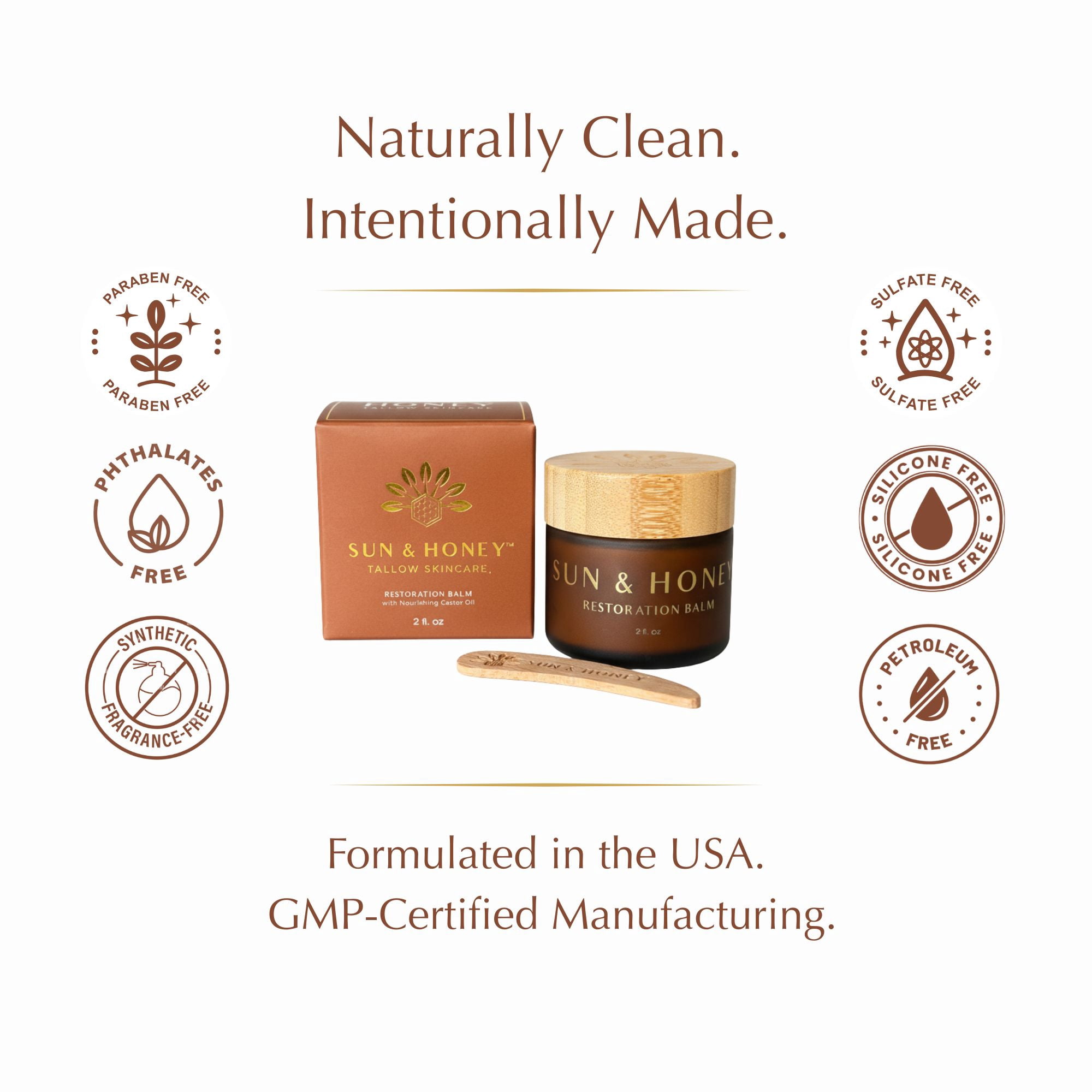 Beef Tallow for Face – 100% Grass-Fed Tallow Balm for Dry & Mature Skin | Cosmetic Grade Tallow Face Moisturizer with Castor Oil, Jojoba, Rosehip, Beeswax & Frankincense | Sun & Honey