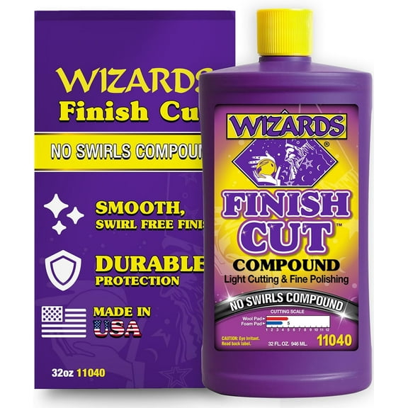 Wizards Smooth Show Finish Cutting Compound and Car Scratch Remover, 32 fl oz