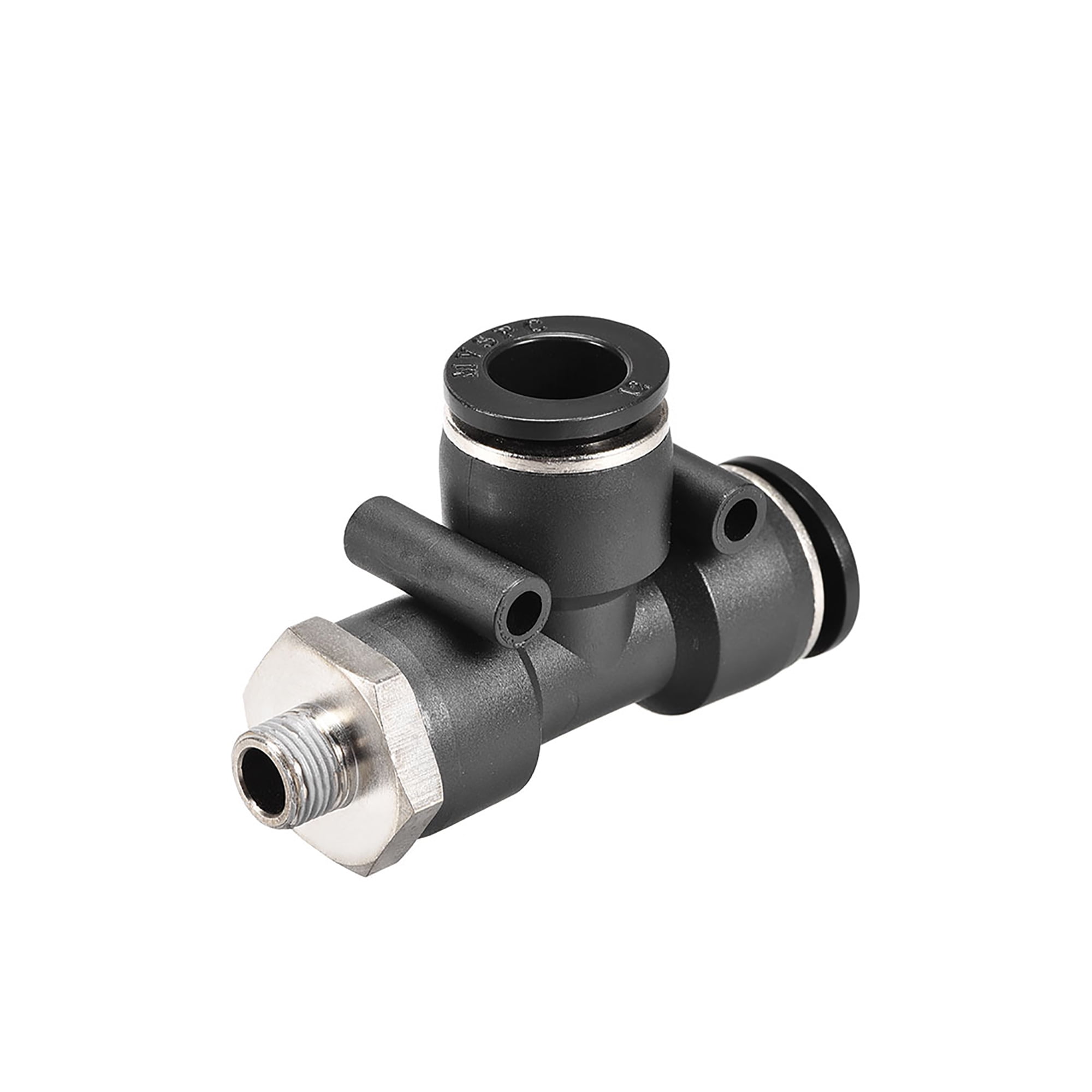 Plastic Tee Push To Connect Tube Fittings,12mmx1/8NPT Male Thread Push