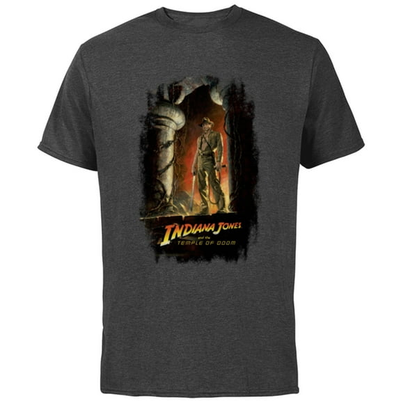 Lucasfilm Indiana Jones and the Temple of Doom Poster Art - Short Sleeve Cotton T-Shirt for Adults - Customized-Charcoal