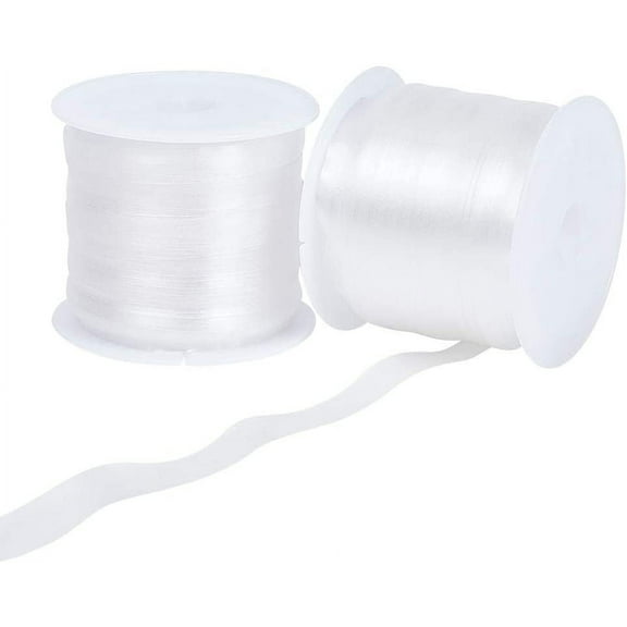Clear Elastic Strap 2 Sizes 30M Total Plastic Stretchable Adjustable Cord for DIY Shoulder Bra Clothes Sewing Project 6mm/10mm