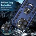 thumbnail image 3 of Funda para iPhone 14 Pro, resistente y de cuerpo completo, con soporte de anillo magnético integrado, color azul, 3 of 8