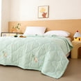 thumbnail image 6 of AuroraX Lightweight Washable Summer Quilt Full Size Cool Summer Quilt Cotton Breathable Machine Washable Soft Thin Summer Quilt for Bedroom Green, 6 of 6