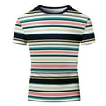 thumbnail image 3 of Generic Mens Shirts Striped Crewneck Short Sleeve Soft Elastic Cotton Basic Pullover Stripe tee Shirt, 3 of 3
