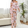 thumbnail image 2 of Top-kevin Halloween Ghosts Pumpkins Women's Long-Sleeve Shirt And Full-Length Bottom Pajama Set, 2 of 6