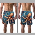 thumbnail image 3 of luoweisi Men's Beach Shorts Quick Dry Swim Trunks with Mesh Lining Octopus L, 3 of 5