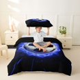 thumbnail image 2 of Erosebridal Soccer Ball Games Kids Twin Bedding,Black Blue Duvet Cover Set For Football Lovers,Reversible Black 2 Pieces,No Comforter, 2 of 6