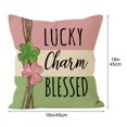 thumbnail image 3 of Flower Pillow Cover Holiday Party Sofa Decoration Cushion Cover Border Linen Printing Cushion Cover, C, 3 of 5
