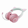 thumbnail image 3 of Ear Glowing Cat Ear Headphones Foldable Over Ear Gaming Headset With Colorful Lights Wireless Earphone With Detachable Microphone 3.5mm Wired Music Headphone Foldable Adjustable, 3 of 6