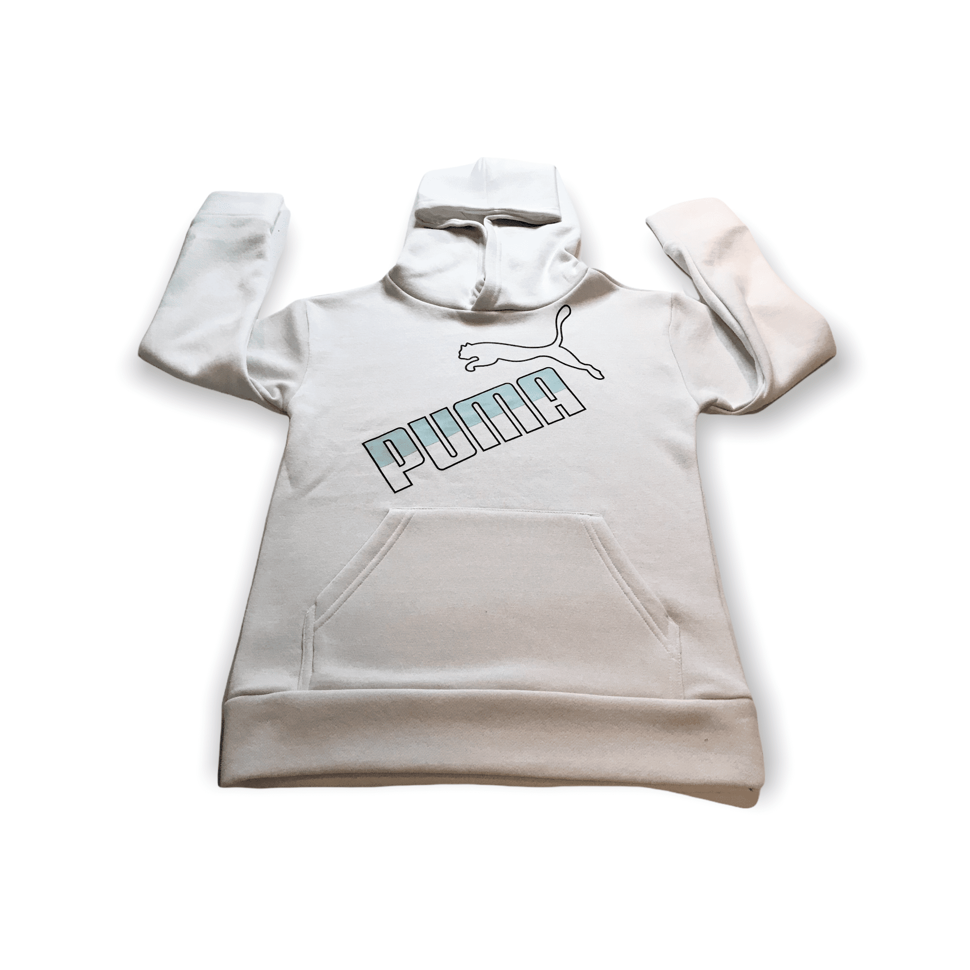 PUMA Boys Logo Fleece Hoodie Size Small - 105 PUMA White