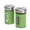 Green, variant on Salt and Pepper Shakers Stainless Steel and Glass Set with Adjustable Pour Holes (Black)