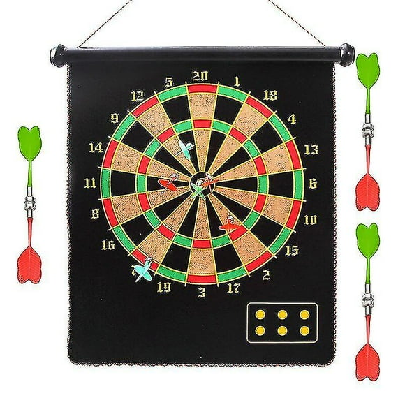 17 Inches Target Dart Dartboard Darts Board Indoor Shooting Game Safety Target Magnetic Darts Flights Entertainment Christmas Gift Set Adult Children