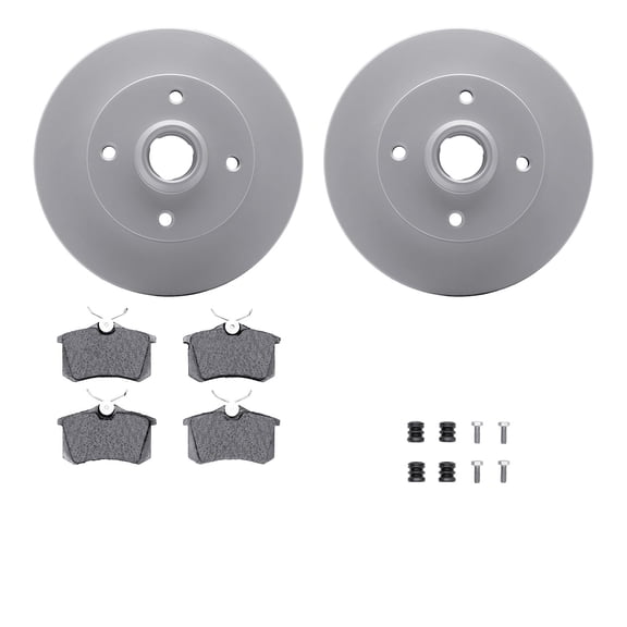 Dynamic Friction Company Rear Geospec Brake Rotors with 5000 Advanced Brake Pads includes Hardware 4512-74078