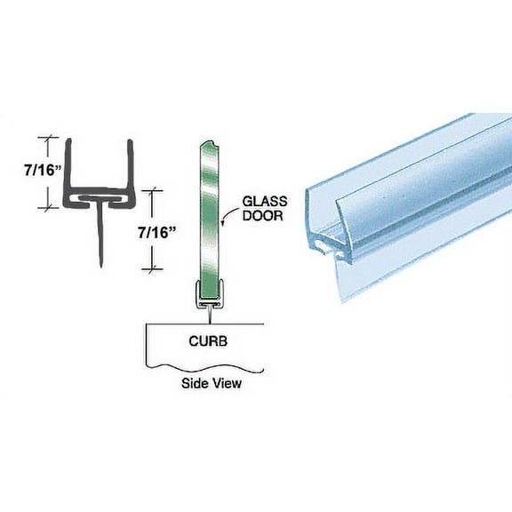 CRL Polycarbonate Bottom Rail With Wipe for 3/8" Glass - 31 in long