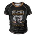 thumbnail image 1 of Men's Raglan T-shirt Retro Short Sleeve Round Neck Letter Printing TopsXL, 1 of 2