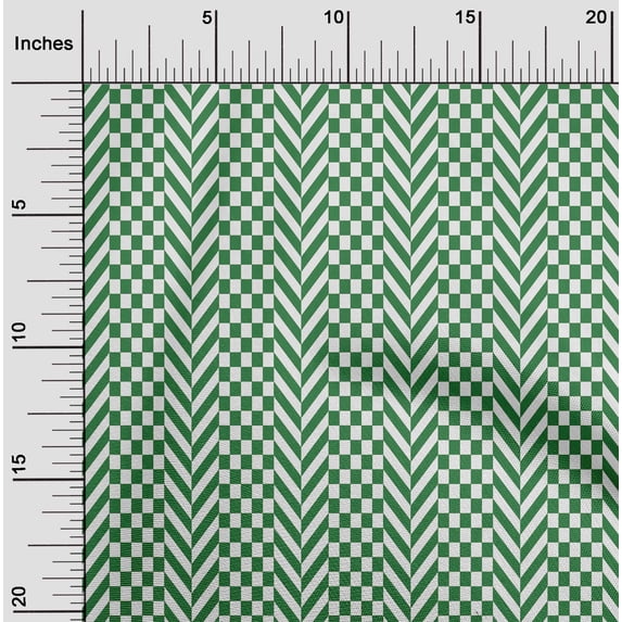 oneOone Cotton Poplin Green Fabric Check Sewing Fabric By The Yard Printed Diy Clothing Sewing Supplies 56 Inch Wide
