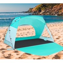 Beach Tent, Portable Sun Shelter for 2/3/4/6-8 Person with UPF 50  UV Protection, Easy Setup Waterproof Beach Shade Canopy Cabana for Family Outdoor and Picnics, Fishing with Carrying Bag