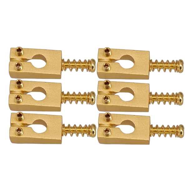 10,5x20mm latón dorado guitarra eléctrica puente Tremolo sillines apto para ST cuerda instrumento guitarra eléctrica piezas de repuesto - Gplden oro Sunnimix sillines de puente de latón macizo