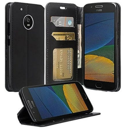 Motorola Moto G5 Case, Moto G5 Wallet Case, SOGA [Pocketbook Series] Leather Folio Flip Wallet Case for Motorola Moto G5 - Luxury