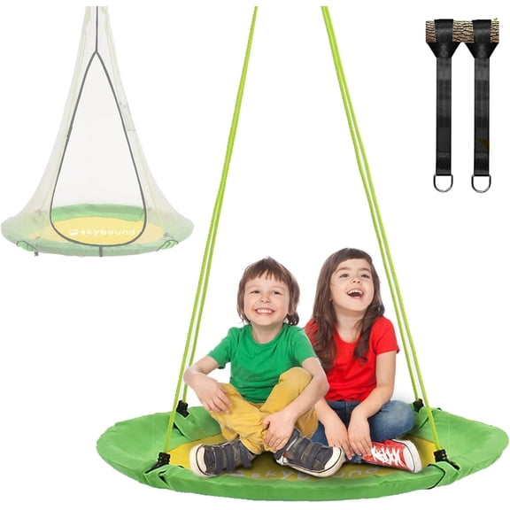 Tree Swing Saucer Swing - 600LB Weight Capacity - Outdoor Swing with Hanging Straps - Waterproof Tree Swings for Kids - Tire Swings for Trees - Durable Flying Swing Seat for Children