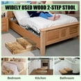thumbnail image 6 of Wooden 2 Step Stool for High Beds, Solid Pine Wood Stepping Stool with Handle for Seniors Adults, 6 of 6