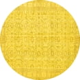 thumbnail image 1 of Ahgly Company Machine Washable Indoor Round Persian Yellow Traditional Area Rugs, 4' Round, 1 of 4