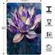 thumbnail image 4 of Letreros metálicos con diseño floral morado de loto, vitrales, decoración de pared de hojalata, 8 x 12 pulgadas, 4 of 8