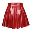 thumbnail image 2 of Jdlsppl Women's Sexy Mini Skirt Hippie High Waist Halloween Summer Short A Line Costume Fall Pleated Skirts Red X-Large, 2 of 3