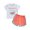 White, variant on Aojekbee Toddler Girl Summer Outfit Letter Watermelon Print Short Sleeve T-Shirts Tops and Shorts 2Pcs Clothes Set