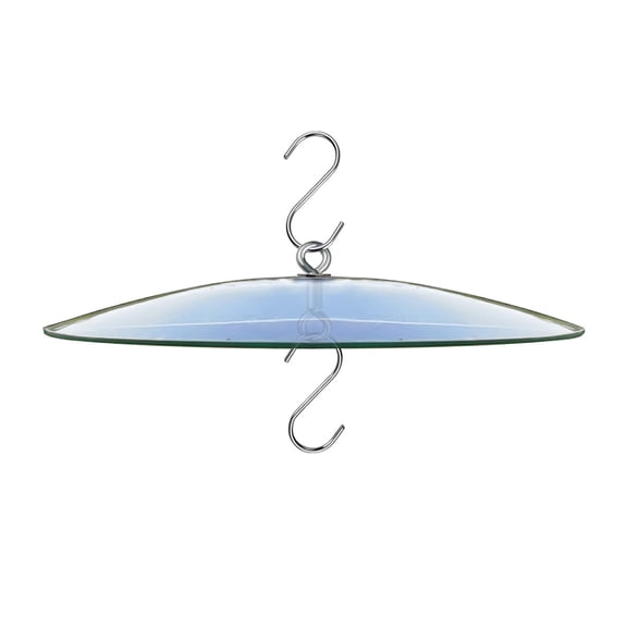 10" Glass Rain Cover for Wild Bird Feeder Outdoors - Weather Guard S Hook Hanging - Protective Dome Baffle - Clear (Dia. 25CM)