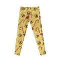 thumbnail image 7 of COEQINE Christmas Girls Leggings Buttery Soft Bee Print Candy Cane Yellow Yoga Pants Full Length High Waist Tummy Control for Jogging Running for 12-13 Years Kids Girls, 7 of 7
