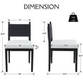 thumbnail image 3 of Dayalane Mid Century Modern Dining Chairs Set of 2,Linen Upholstered Kitchen Chairs with Woven Back,Farmhouse Wooden Armless Chairs for Dining Room, Kitchen, Restaurant, Hotel,Black, 3 of 8
