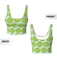 thumbnail image 6 of Uemuo Green Lemon Slices Pattern Women's Sports Bra - High Impact Support, Breathable, and Comfortable Athletic Bra for Running, Yoga, and Workouts, 6 of 9