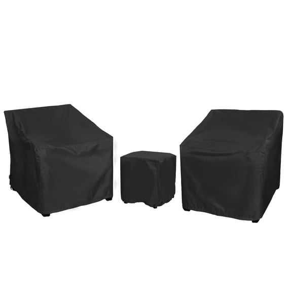 3-Piece Patio Chair Covers Set, Waterproof Outdoor Furniture Covers for Patio, Lawn & Garden Chairs, Black