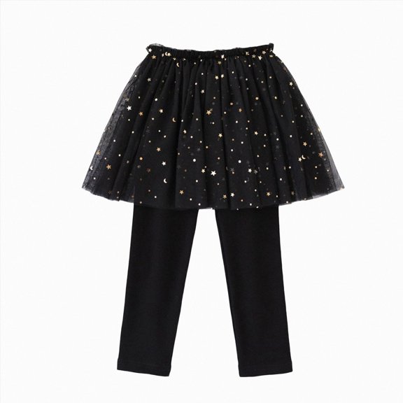 Splozh Girls' Leggings Fashion Cute Winter Girls Pants Padded Warm Girls Stretchy Leggings Sweet Pretty Pants Kids Pants,Black,4-5 Years