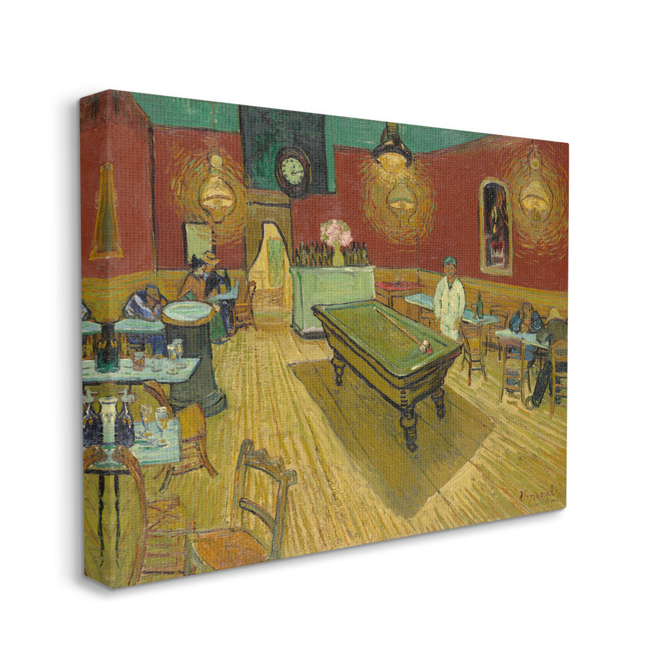 The Night Café Van Gogh Scene Painting Travel & Places Painting Gallery Wrapped Canvas Print Wall Art