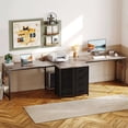 thumbnail image 4 of 48 inch Computer Desk with 4 Fabric Drawers — Home Office Desks with Storage, Writing Desk with Side Hook, Desk Study/Work Table for Bedroom and Small Space, Oak Grey, 4 of 9