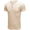 thumbnail image 5 of Mens Shirts Summer Clearance Men Short Sleeve Casual Fashion Round Neck Pullover Buttons T Shirt Blouse, 5 of 5