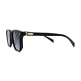 thumbnail image 3 of Mens Classic Hipster Keyhole Rectangle Horn Rim Plastic Sunglasses Matte Black, 3 of 4