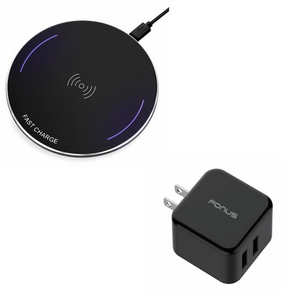 10W Fast Wireless Charger Charging Slim Pad w 30W Adaptive Fast 2-Port Home Wall Travel AC USB Charger P8Z for LG V40 ThinQ, V35 ThinQ, Google Nexus 5 4, G8 ThinQ, G7 ThinQ