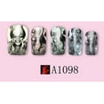 thumbnail image 4 of 4 Full Sheet Skull of Assorted Water Nail Decal Punk Gothic Rockabilly SKULL Nail Wrap Decals Sticker Salon Quality Nail Art - Great for Halloween!, 4 of 12