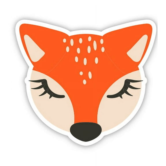 Cute Fox - 3" Vinyl Sticker - For Car Laptop I-Pad Phone Helmet Hard Hat - Waterproof Decal