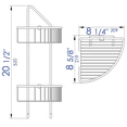 thumbnail image 2 of ALFI brand AB9532 Polished Chrome Corner Mounted Double Basket Shower Shelf Bathroom Accessory, 2 of 6