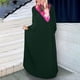 thumbnail image 5 of Vestido plisado de manga larga para mujer - Vestido musulmán elegante de color liso y cuello redondo, 5 of 6