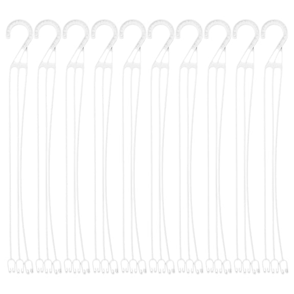 UEETEK 30Pcs White Plastic Planter Hooks Heavy Duty Flowerpot Hangers for Garden