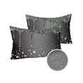 thumbnail image 2 of Shining Crystal Bling Diamond Outdoor Pillow Covers Set of 2,Decorative Waterproof Throw Pillow Case,Water Drop on Black Grey Cotton Linen Soft Cozy Cushion Pillowcases, 2 of 7