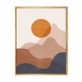 thumbnail image 1 of Designart Abstract Red Moon In Earth Toned Mountains II FLOAT FRAME WALL ART, 1 of 4