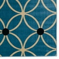 thumbnail image 5 of Vintage Tangram Area Rug Blue 5 x 76" Machine Made Microfiber Polyester, 5 of 6