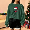 thumbnail image 5 of Turilly Women's Christmas Sweatshirts Short Shoulder Long Sleeve Print Pullover Hoodless Sweatshirt, 5 of 5
